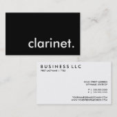 Klarinette. Visitenkarte (Vorne/Hinten)