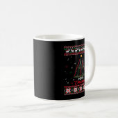Klarinette Weihnachtsbaum Ugly Xmas Sweater Kaffeetasse (VorderseiteRechts)