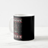 Klarinette Weihnachtsbaum Ugly Xmas Sweater Kaffeetasse (Vorderseite Links)