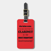 Klarinette wichtigstes Instrument Gepäckanhänger (Vorderseite vertikal)