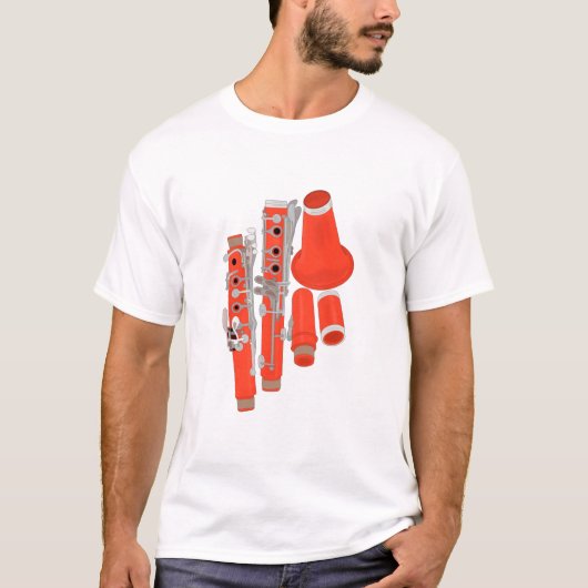 Klarinette zerlegt T-Shirt (Vorderseite)