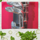 Klarinette zu Rot Geschirrtuch (Gefaltet)