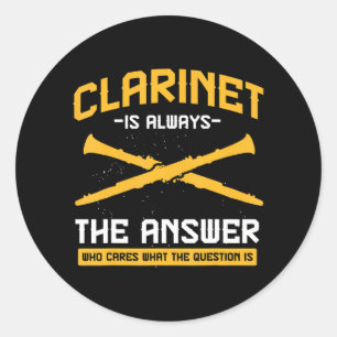 Klarinette zur Musikinstrumentenmarching-Band Runder Aufkleber