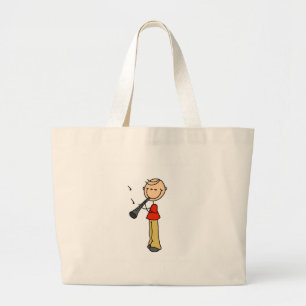 Klarinetten-Tasche mit Strichmännchen Jumbo Stoffbeutel