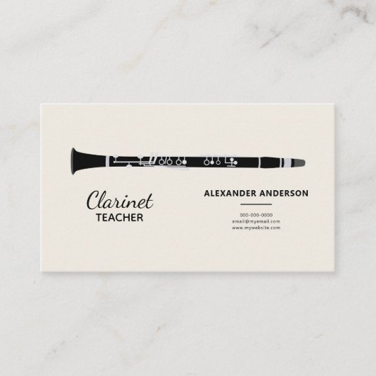 Klarinettenlehrer Visitenkarte (Vorderseite)