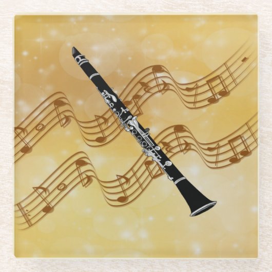 Klarinettenmusik, populäres Design, Glasuntersetzer (Vorderseite)