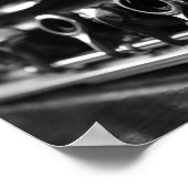 Klarinettenposter, Schwarz-Weiß-Fotografie Poster (Ecke)