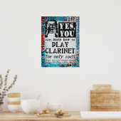 Klarinettenposter spielen - Funny Vintage Ad Poster (Küche)