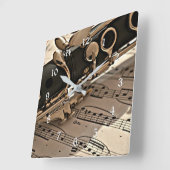 Klarinettenschließung Quadratische Wanduhr (Winkel)