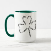 Klarinettentext-Kleeblatt Tasse (Links)