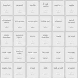 Klarsichtige 2 x 2,5" Aufkleber für das Coffee Bar