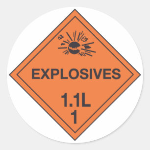 Klasse 1.1L Explosionsgefahr-Schild Runder Aufkleber