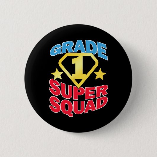 Klasse 1 Super Squad Superhero Teacher Team Button (Vorderseite)