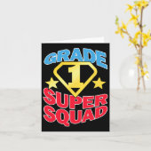 Klasse 1 Super Squad Superhero Teacher Team Karte (Gelbe Blume)