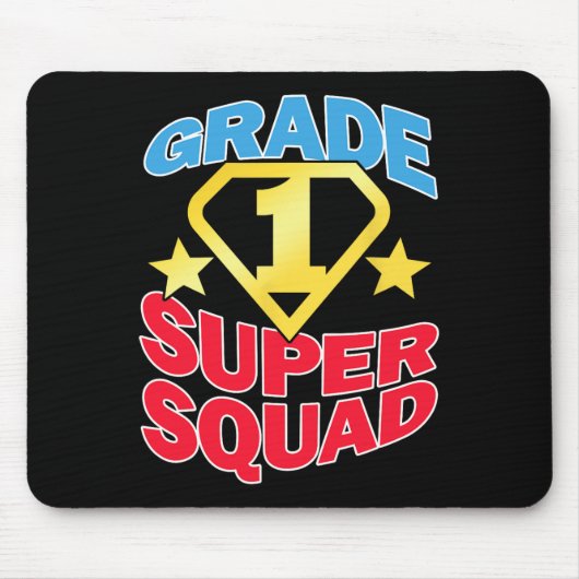 Klasse 1 Super Squad Superhero Teacher Team Mousepad (Vorne)