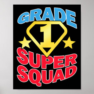 Klasse 1 Super Squad Superhero Teacher Team Poster