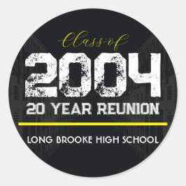 Klasse 2004 Jahr High School Wiedersehen Black Runder Aufkleber
