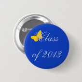 Klasse 2013 - Blauer Schmetterling und Goldschmett Button (Vorne & Hinten)