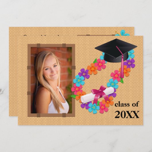 Klasse 2013 der rosa Leu-Abschluss-Einladung Einladung (Vorne/Hinten)