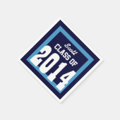 Klasse 2014 oder Jährlicher Abschluss V01 BLAUE Serviette (Ecke)