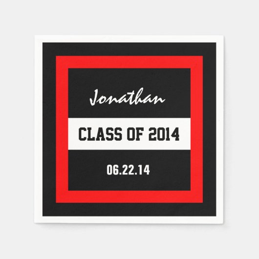 Klasse 2014 oder jedes Jahr Red Frame V02 Serviette (Vorderseite)