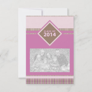 Klasse 2014: rosa kariert einladung