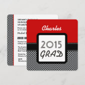 Klasse 2015 oder JEDES JAHRES Red Black Karos A10A Einladung (Vorne/Hinten)