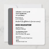 Klasse 2015 oder JEDES JAHRES Red Black Karos A10A Einladung (Rückseite)