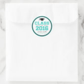 Klasse 2016 Abschluss Gefallen (Aquamarin / schwar Runder Aufkleber (Tasche)