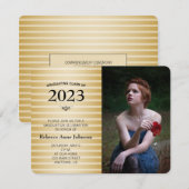 Klasse 2016, Gold Stripes Foto Abschluss Einladung (Vorne/Hinten)