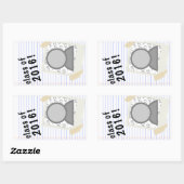 Klasse 2016 rechteckiger aufkleber (Blatt)