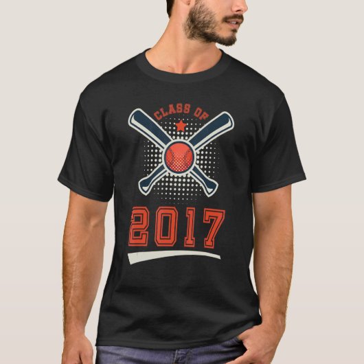 Klasse 2017 Abschluss Baseball Player Sp T-Shirt (Vorderseite)