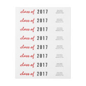 Klasse 2017 Abschluss handschriftlich rot, schwarz (Bogen)