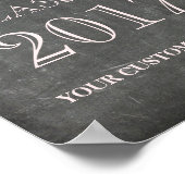 Klasse 2017 Grad Pink Aquarell Blumenkhalkboard Poster (Ecke)