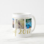 Klasse 2017 | Imitate Gold Look Vier Foto Grid Kaffeetasse (VorderseiteRechts)