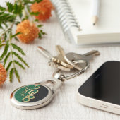 Klasse 2018 Abschluss Gold, Grün und Schwarz Schlüsselanhänger (Seite)