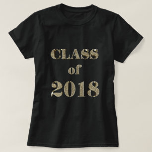 Klasse 2018 Elegante Gold Glitzer Typografie T-Shirt