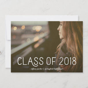 Klasse 2018 Modern Typografie Foto Grad Party Einladung