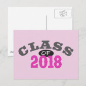 Klasse 2018 Rosa Postkarte (Vorne/Hinten)