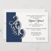 Klasse 2019 Foto Abschluss Blue Silver Einladung (Rückseite)