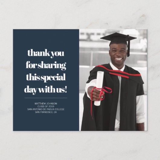 Klasse 2019 | Foto Abschluss Vielen Dank Postkarte (Vorderseite)