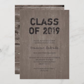 Klasse 2019 Graduation Party Typ Rustikale High Sc Einladung (Vorne/Hinten)