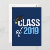 Klasse 2019 Hoher Abschluss Postkarte (Vorne/Hinten)