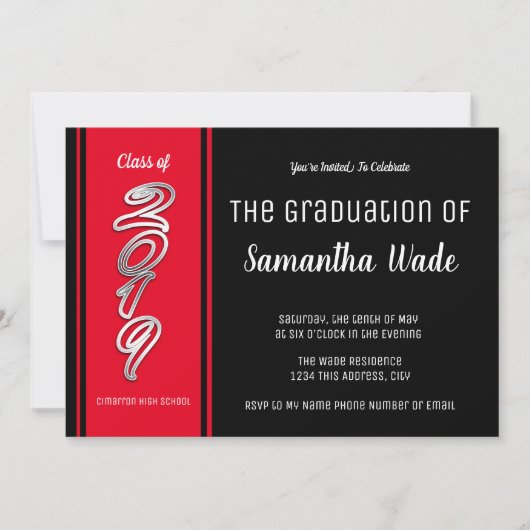 Klasse 2019 Oberstufe oder Uni-Abschluß Einladung (Vorderseite)