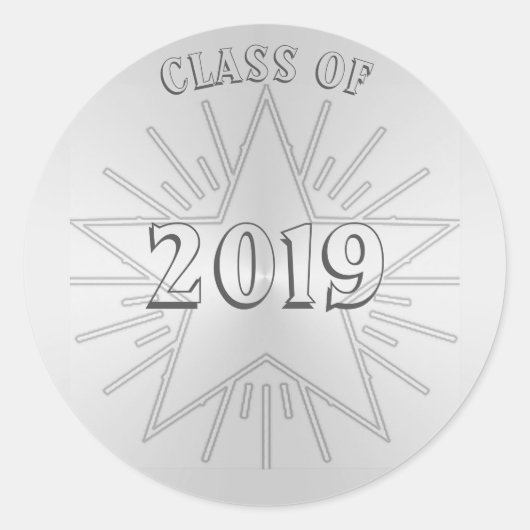 Klasse 2019 Silver Star Sticker von Janz (Vorderseite)