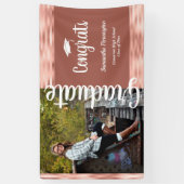 Klasse 2020 Foto Graduation Party Pink Banner (Vertikal)