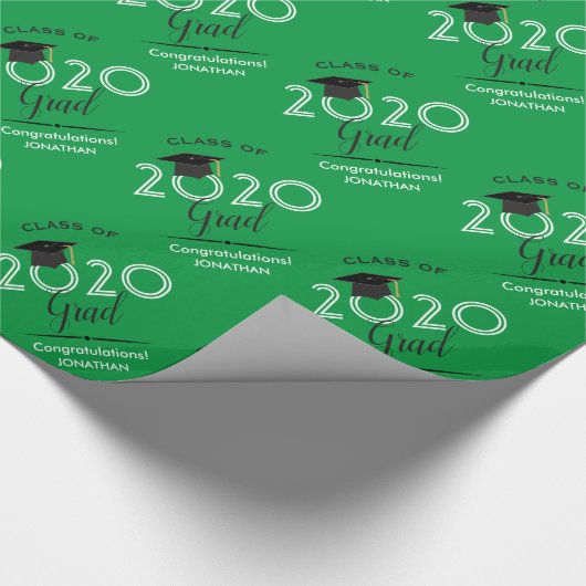 Klasse 2020 Grad | Grün Geschenkpapier (Ecke)