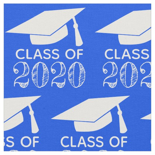 Klasse 2020 Graduation Cap Blue oder Choose Color Stoff (Nahaufnahme)
