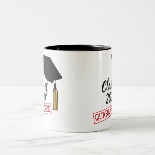 Klasse 2020, isolierte Goldtassel aus Abschluss Zweifarbige Tasse (Mittel)