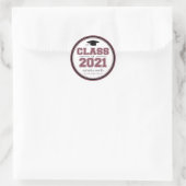 Klasse 2021 Abschluss Gunst (Maroon) Runder Aufkleber (Tasche)